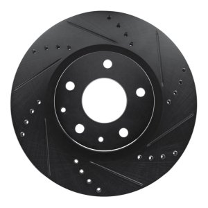 Mazda CX-30 Brake Rotor (1) - Front Right - R1 Concepts - Drilled & Slotted - Black - `19-`25